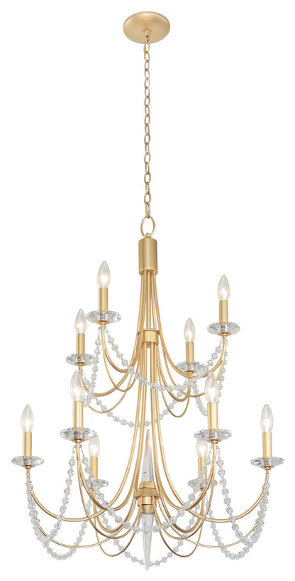 Varaluz 350C10 Brentwood 10 Light 26"W Taper Candle Style - French GoldBy Varaluz