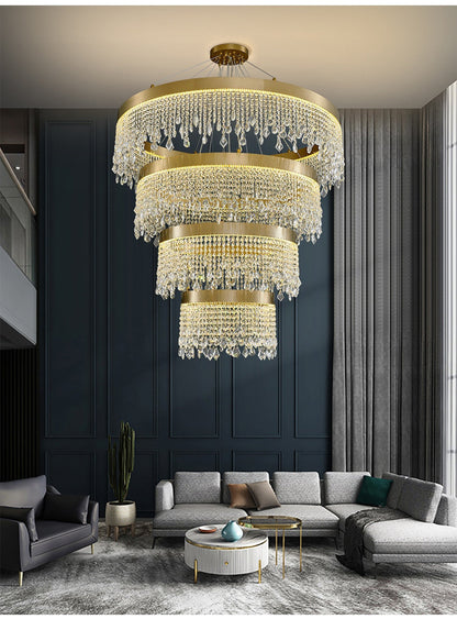 Loda | Multi-level Chic Large Crystal Chandelier, Warm Light 3000kBy Miron Demid LLC