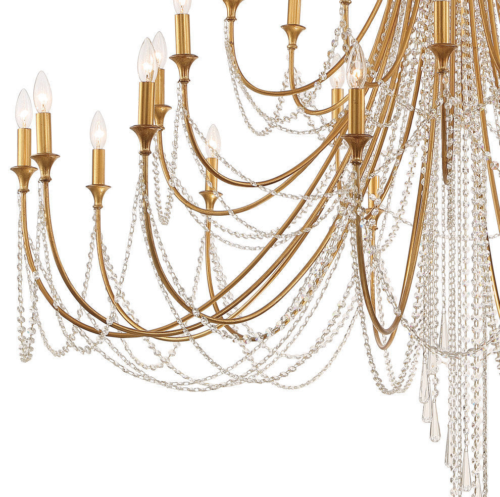 Crystorama Arcadia 28-Light Chandelier Antique GoldBy Crystorama Lighting