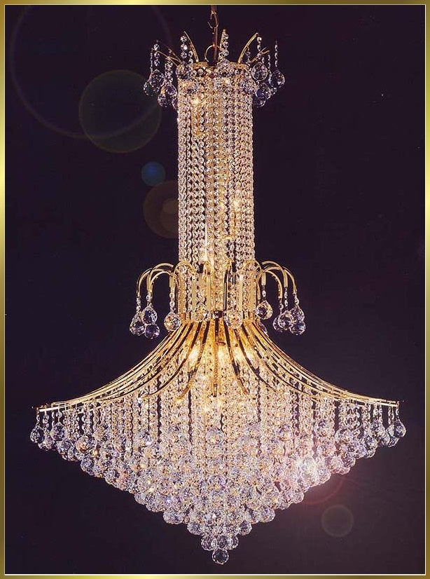 Entryway/ foyer crystal chandelier in gold plated finish