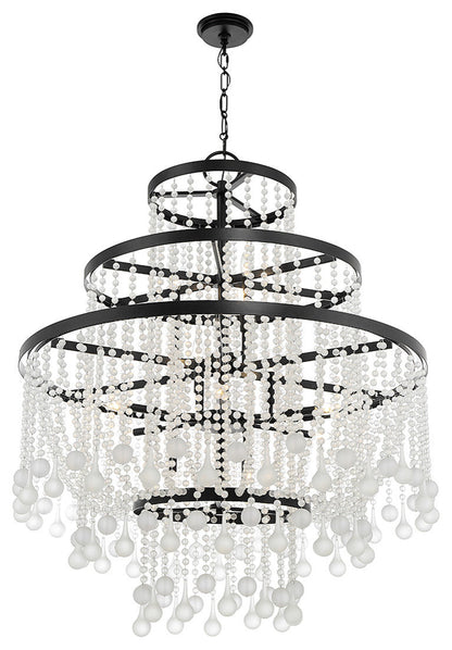 Luna 15-Light Chandelier, Warm Brass or Matte Black, Matte BlackBy Savoy House
