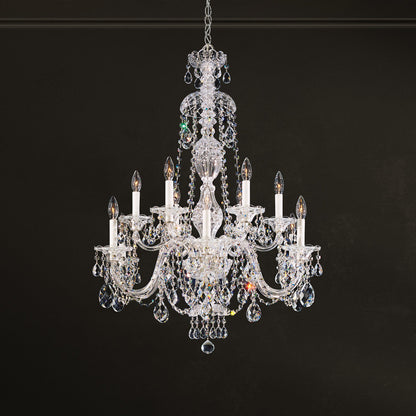 Schonbek 2997-40S 12 Light Crystal Chandelier, Polished SilverBy Schonbek