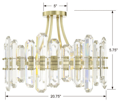 Crystorama Bolton 4-Light Ceiling Mount BOL-8884-AG, Aged BrassBy Crystorama Lighting