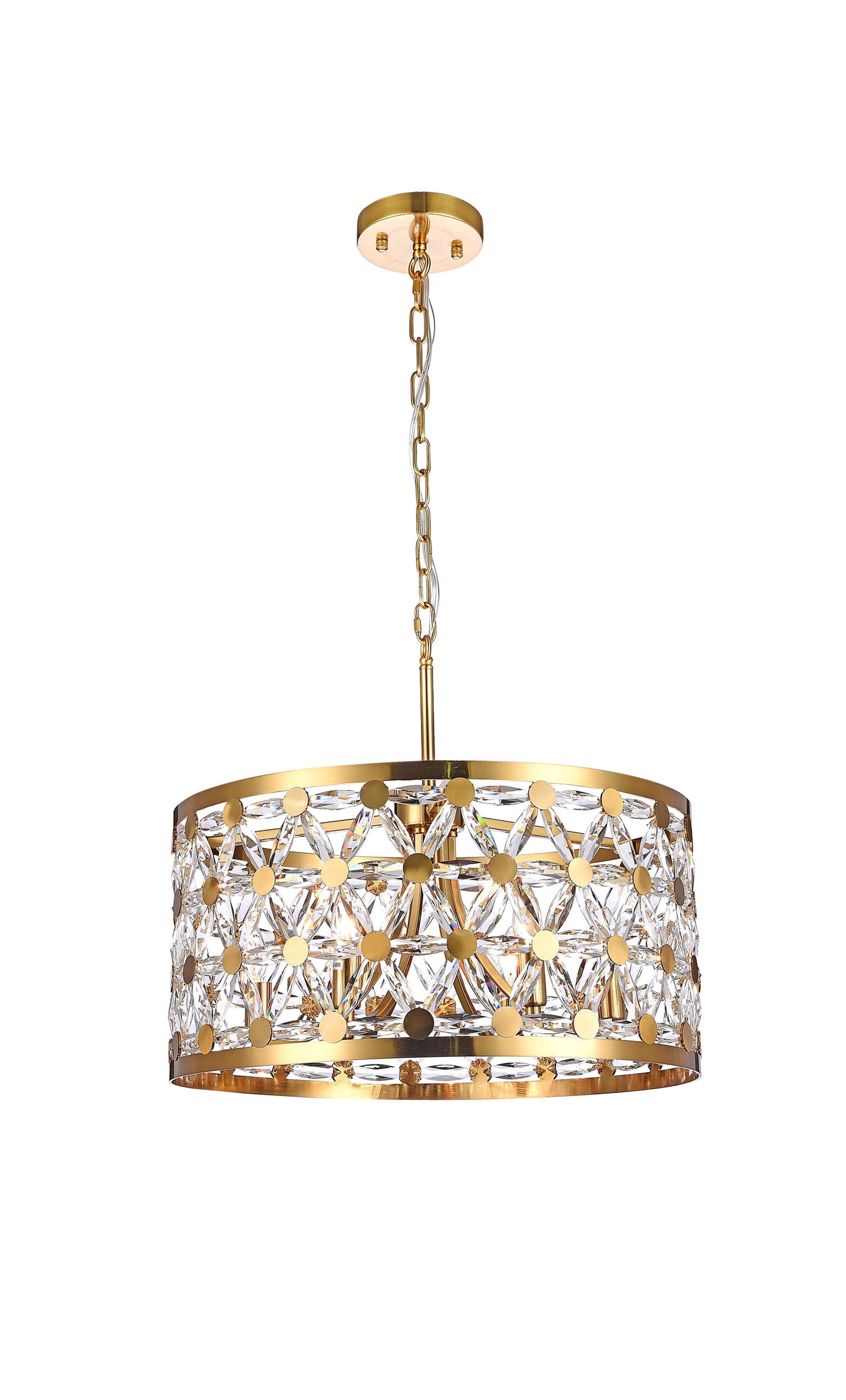 6-Light Copper Metal Chandelier With Clear Star Crystal DetailingBy Design Living