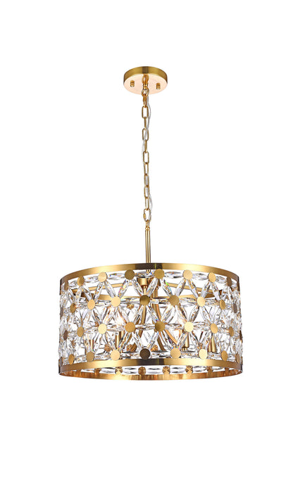 6-Light Copper Metal Chandelier With Clear Star Crystal DetailingBy Design Living