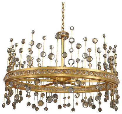Allegri Fortuna 35" Pendant, Vienna Gold Leaf, Firenze ClearBy Allegri Crystal by Kalco Lighting