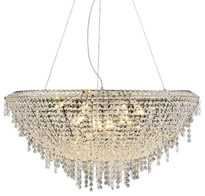 Adena Crystal Tassel Chandelier, 32By Morsale.com