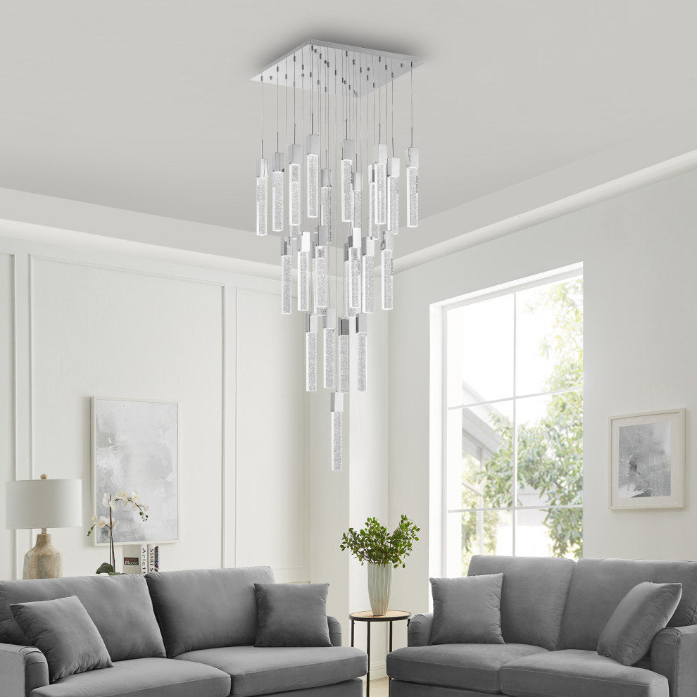 Rectangular Crystal Chandelier // XL 25 LightBy Finesse Decor