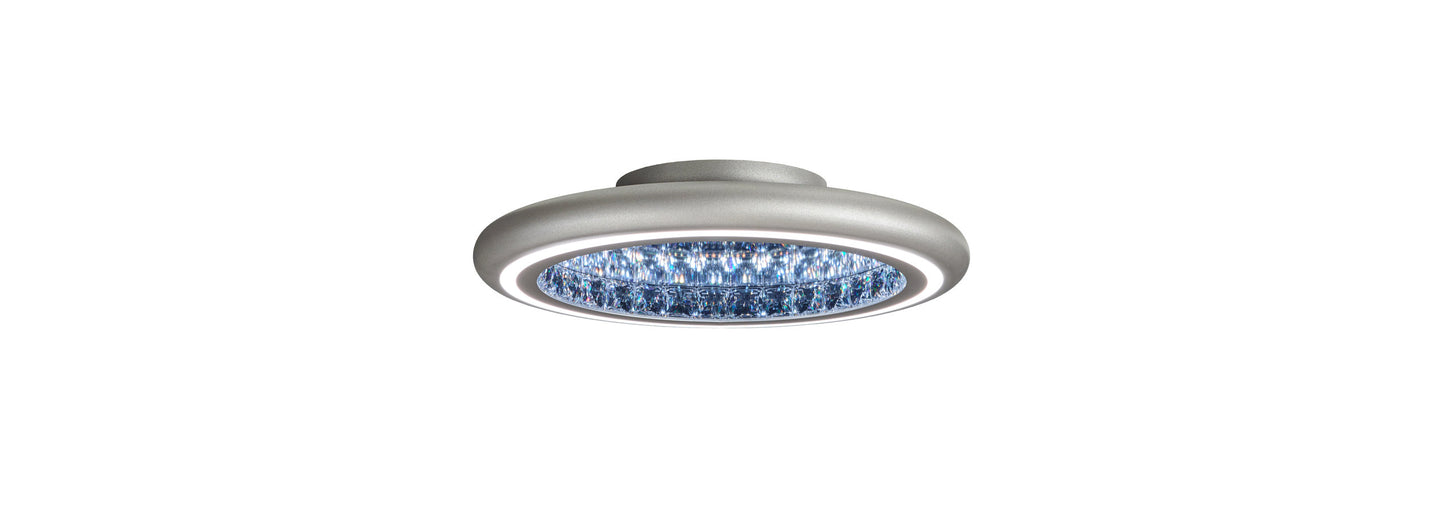 Schonbek Mfc221N-Si1S 1 Light Crystal Semi-Flush, Glimmer SilverBy Schonbek