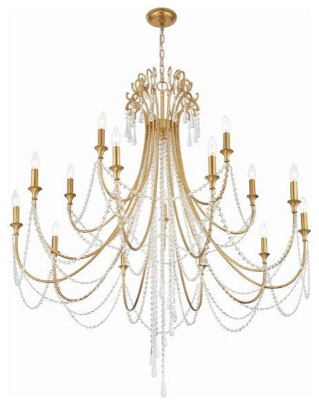 Crystorama arc-1919-sa-cl-mwp-xb-5524-BN Arcadia  15-Light 2-Tier ChandelierBy Crystorama Lighting