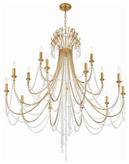 Crystorama arc-1919-sa-cl-mwp-xb-5524-BN Arcadia  15-Light 2-Tier ChandelierBy Crystorama Lighting