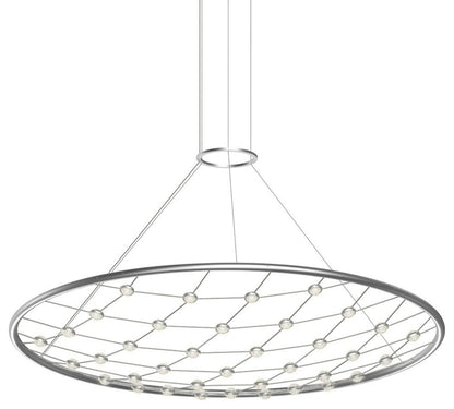 Constellation Galaxy Matrix Round LED Pendant, Bright Satin Aluminum, 48"By SONNEMAN - A Way of Light