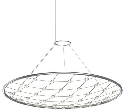 Constellation Galaxy Matrix Round LED Pendant, Bright Satin Aluminum, 48"By SONNEMAN - A Way of Light