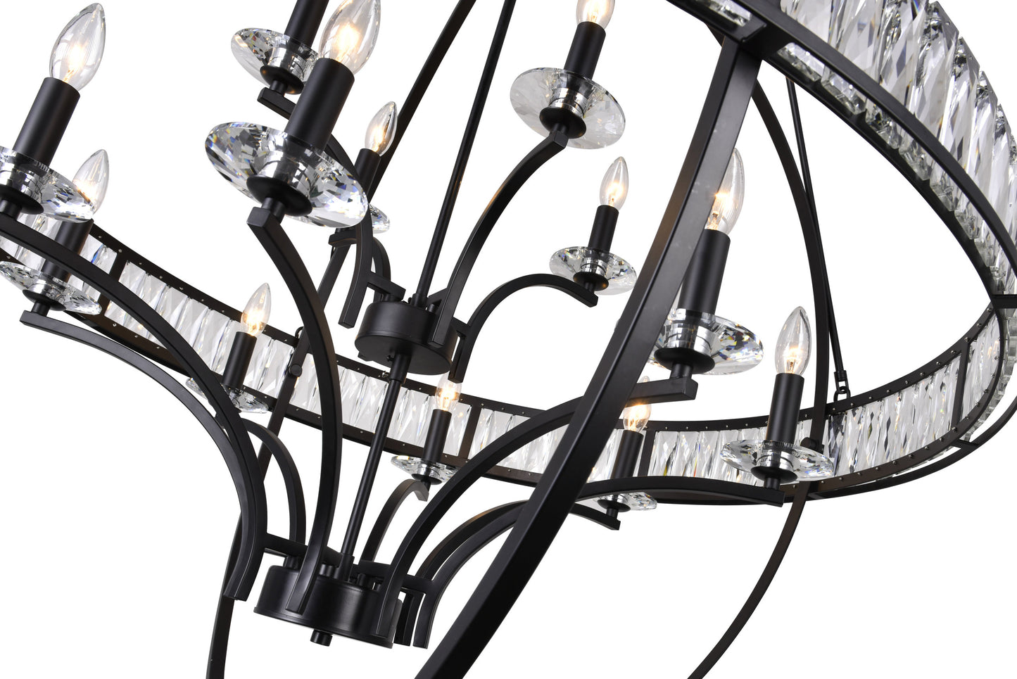 CWI LIGHTING 9957P42-12-101 12 Light Chandelier with Black finishBy CWI Lighting