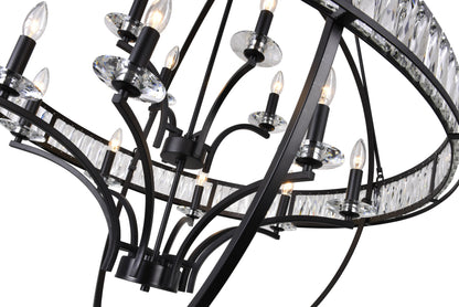 CWI LIGHTING 9957P42-12-101 12 Light Chandelier with Black finishBy CWI Lighting