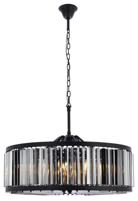 Elegant Lighting 1203D35-SS/RC Chelsea 10 Light 36"W Crystal Drum - PolishedBy Elegant Furniture & Lighting