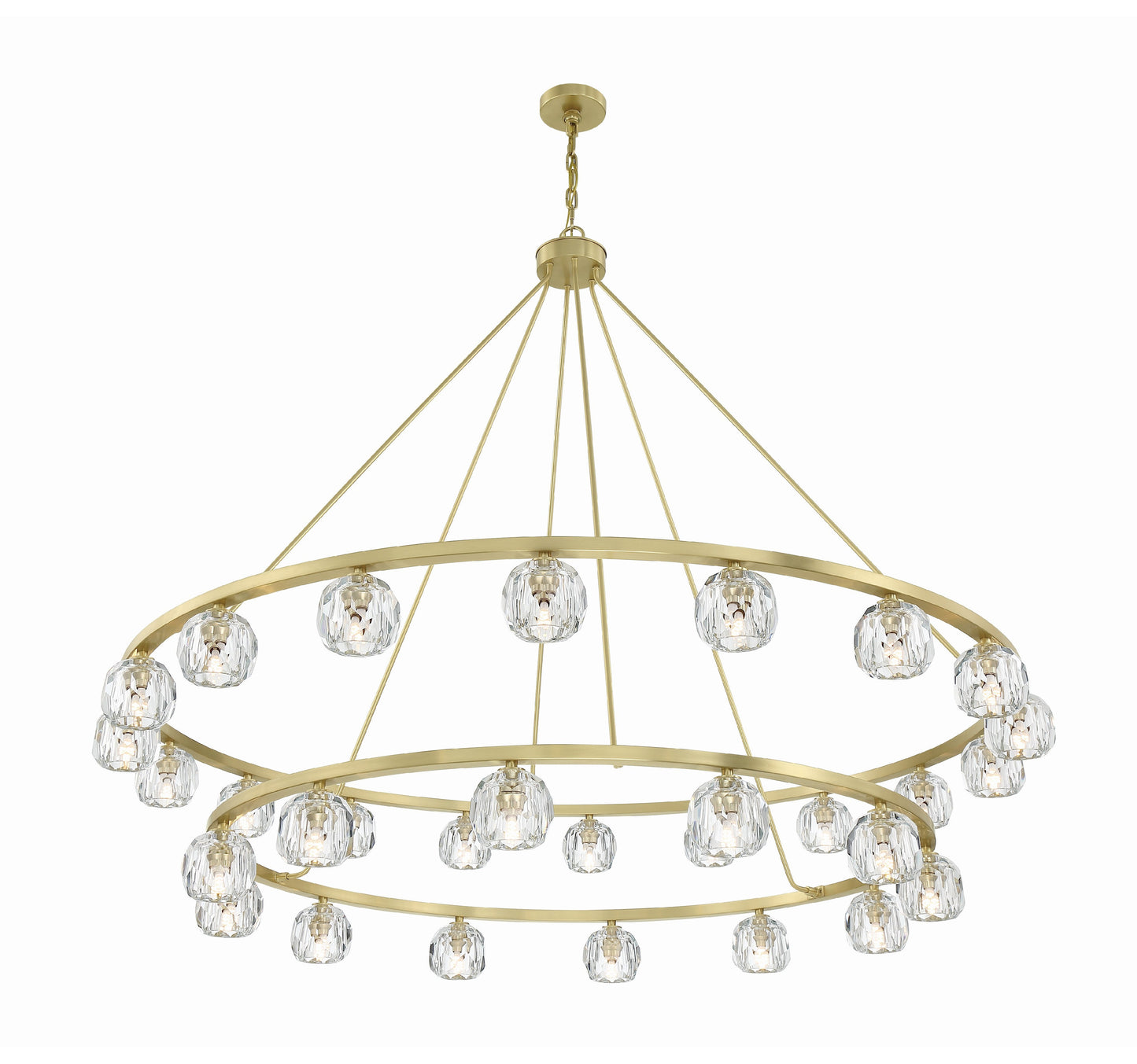 Aragon 30-Light Soft Brass Chandelier, Faceted Cut CrystalBy Crystorama Lighting