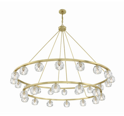 Aragon 30-Light Soft Brass Chandelier, Faceted Cut CrystalBy Crystorama Lighting