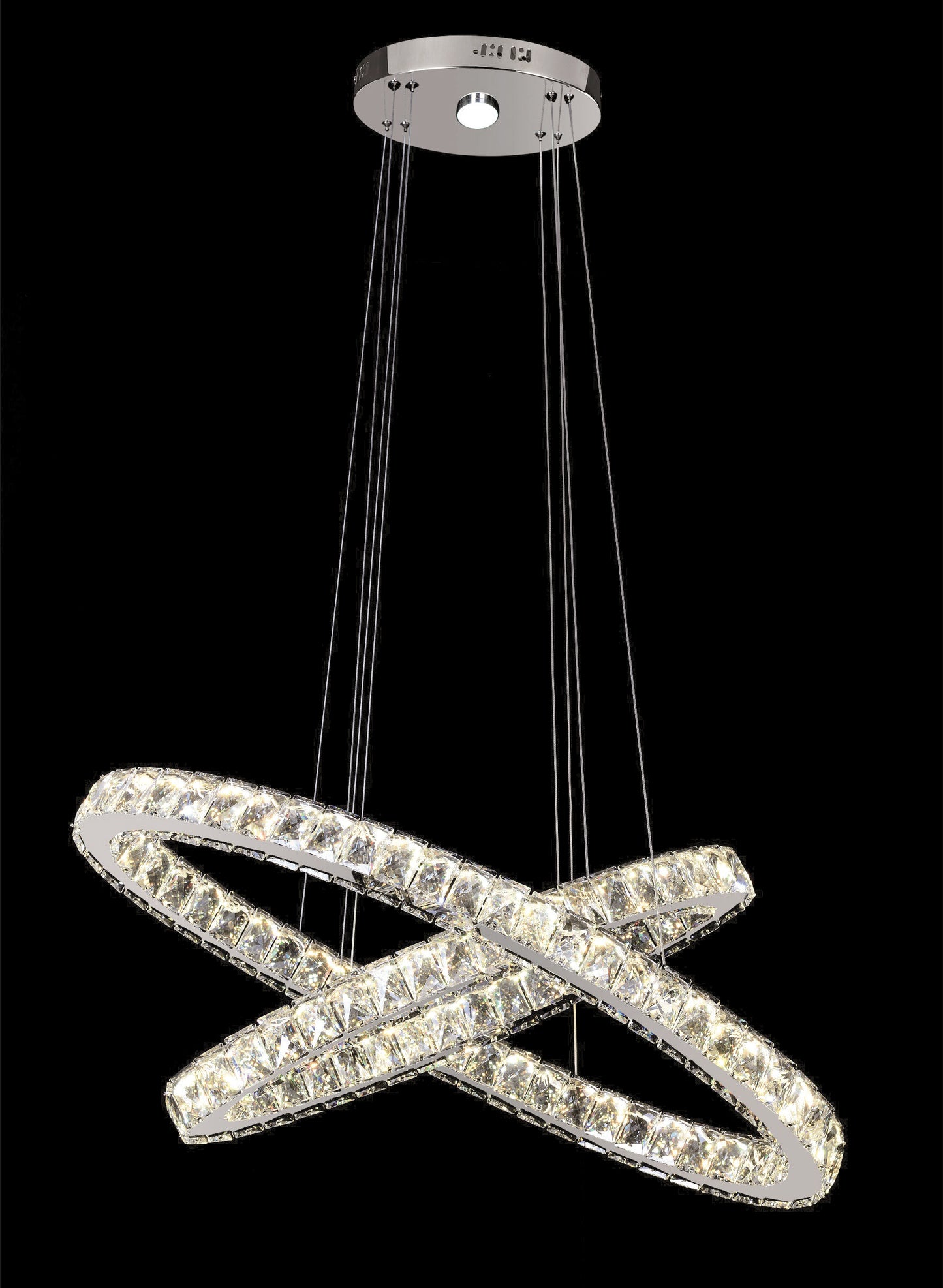 Double Crystal Oval Ring LED Light FixtureBy Design Living
