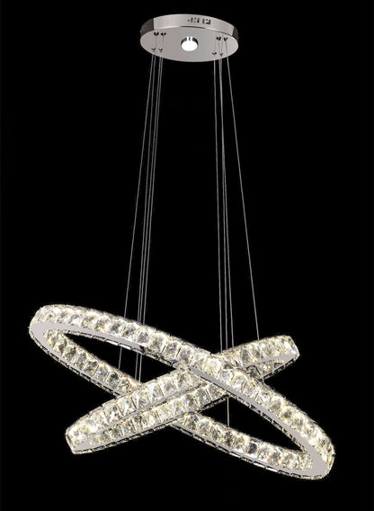 Double Crystal Oval Ring LED Light FixtureBy Design Living