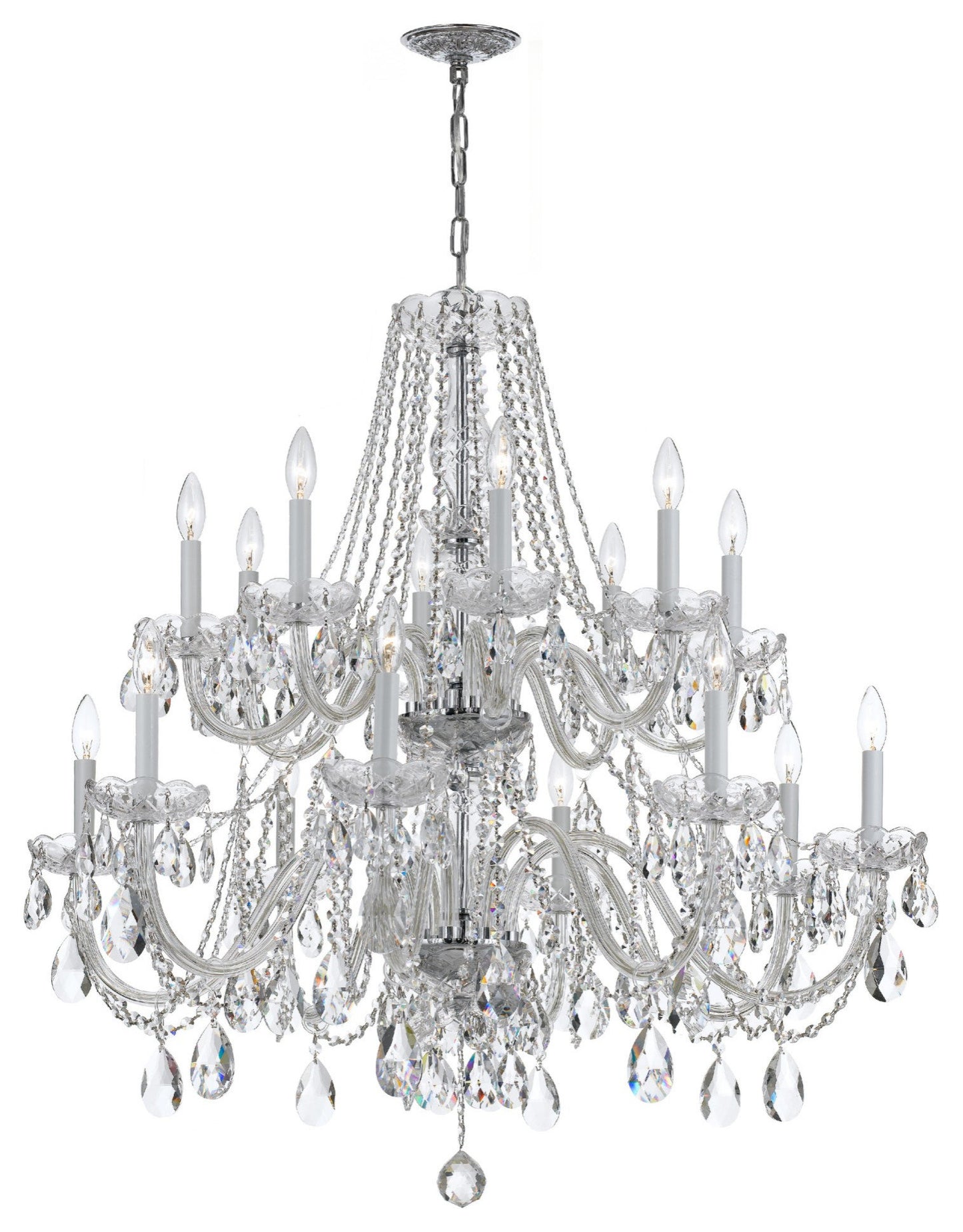 Crystorama Lighting Group 1139-CL-SAQ Traditional Crystal 16 - Polished ChromeBy Crystorama Lighting