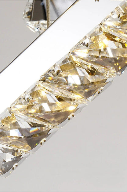 Stylish Crystal LED Chandelier, Silver, 15 Lights, Non-Dimmable, Warm LightBy Miron Demid LLC
