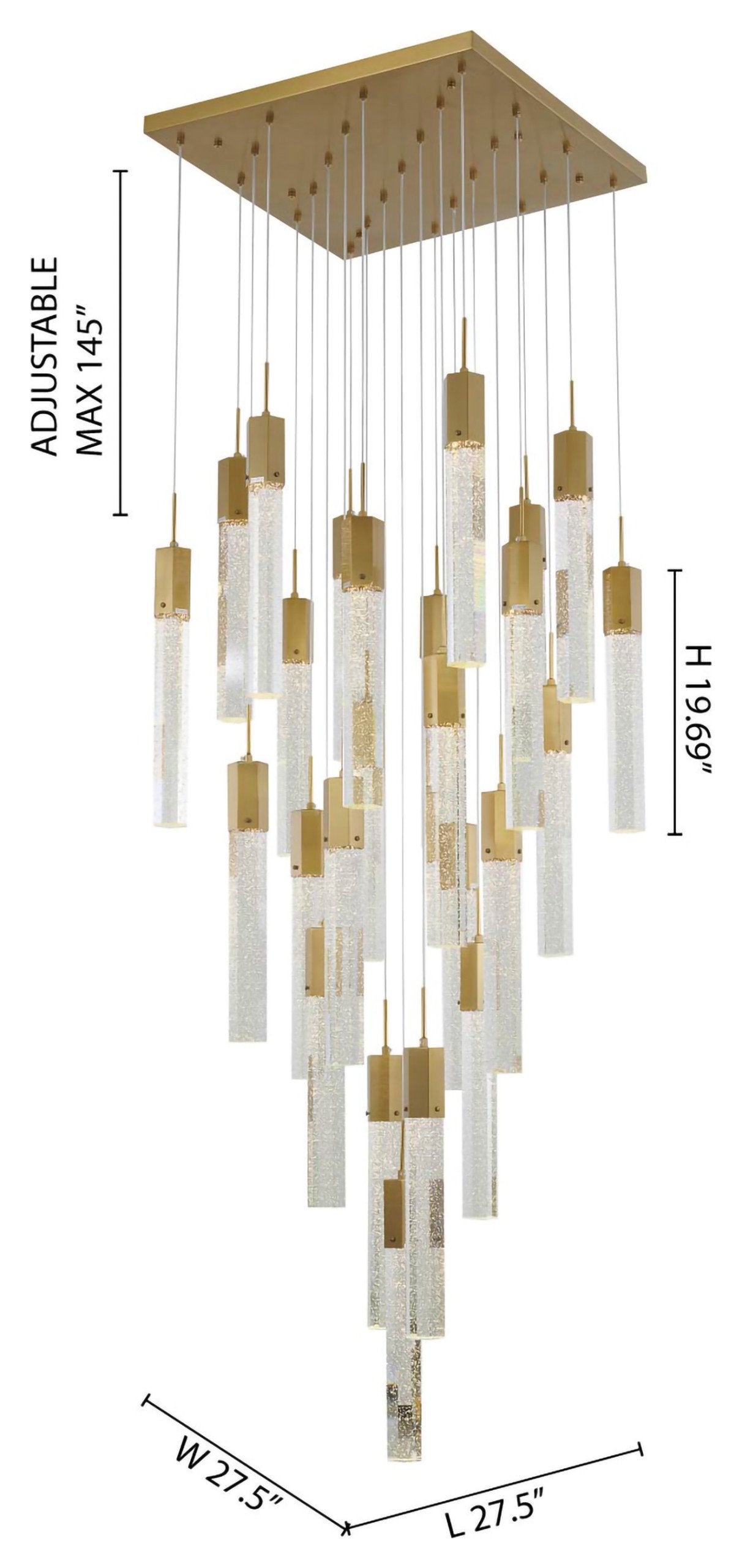 25-Light Gold Stainless Steel Chandelier With CrystalsBy Design Living