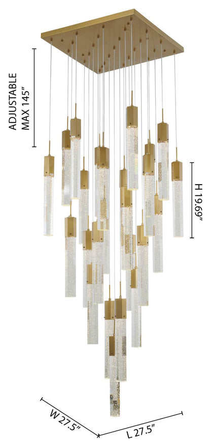 25-Light Gold Stainless Steel Chandelier With CrystalsBy Design Living