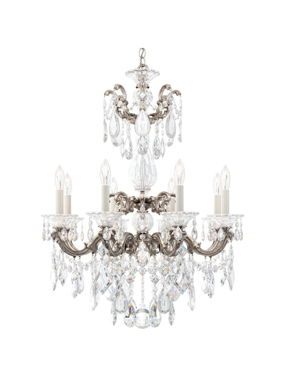 Schonbek 5007-48S 8 Light Crystal Chandelier, Antique SilverBy Schonbek