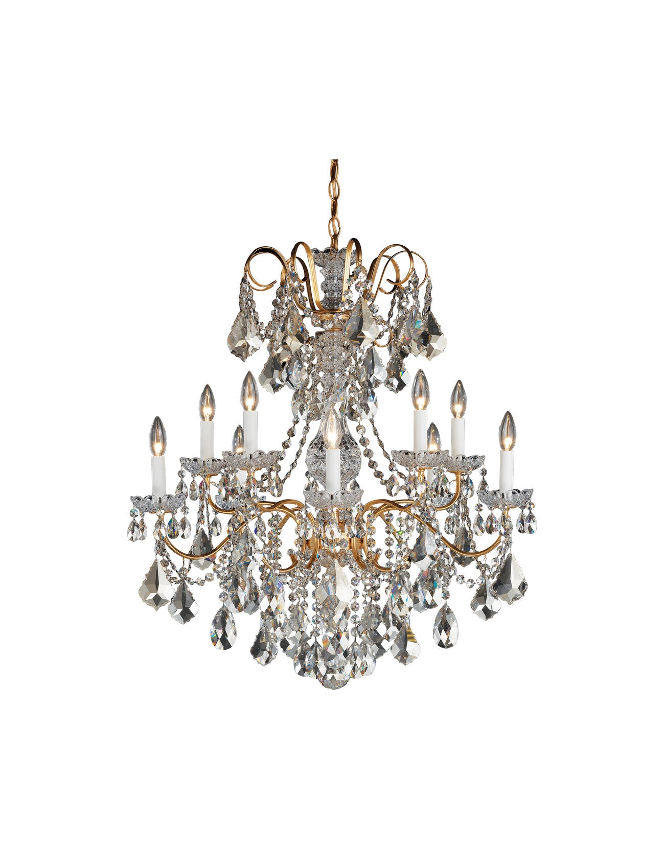 New Orleans 10-Light Chandelier in French Gold With Clear Heritage CrystalBy Schonbek