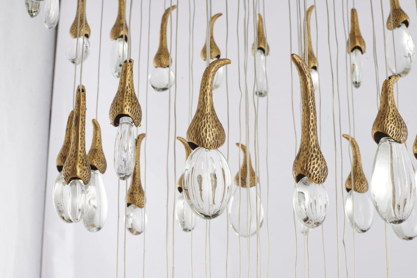 60-Light Antique Brass Metal Chandelier With Clear CrystalsBy Design Living