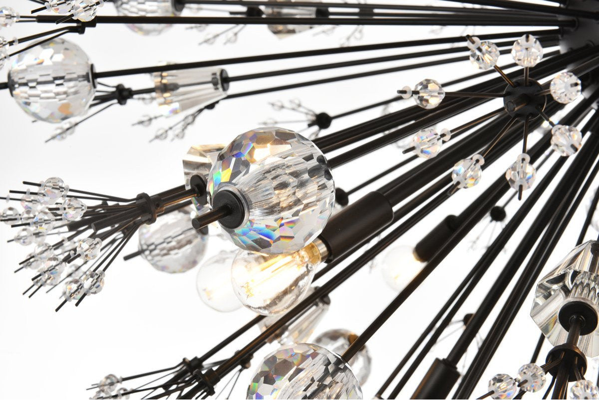 Elegant Lighting 2500D42BK Vera 42 inch crystal starburst oval pendant in blackBy Elegant Furniture & Lighting