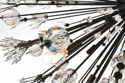Elegant Lighting 2500D42BK Vera 42 inch crystal starburst oval pendant in blackBy Elegant Furniture & Lighting