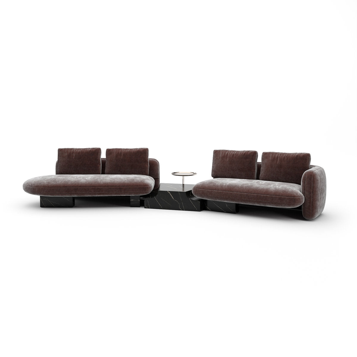 *Overlap Left Bumper Sectional Dk Taupe