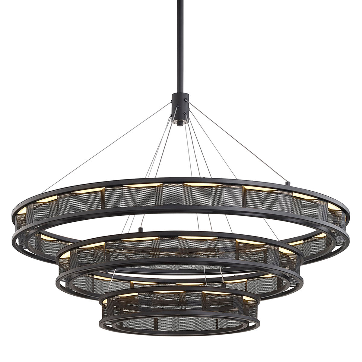 , 3 Tiers Fuze - Tiered Pendant - Modern Bronze - Frosted Acrylic