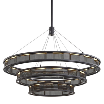 , 3 Tiers Fuze - Tiered Pendant - Modern Bronze - Frosted Acrylic