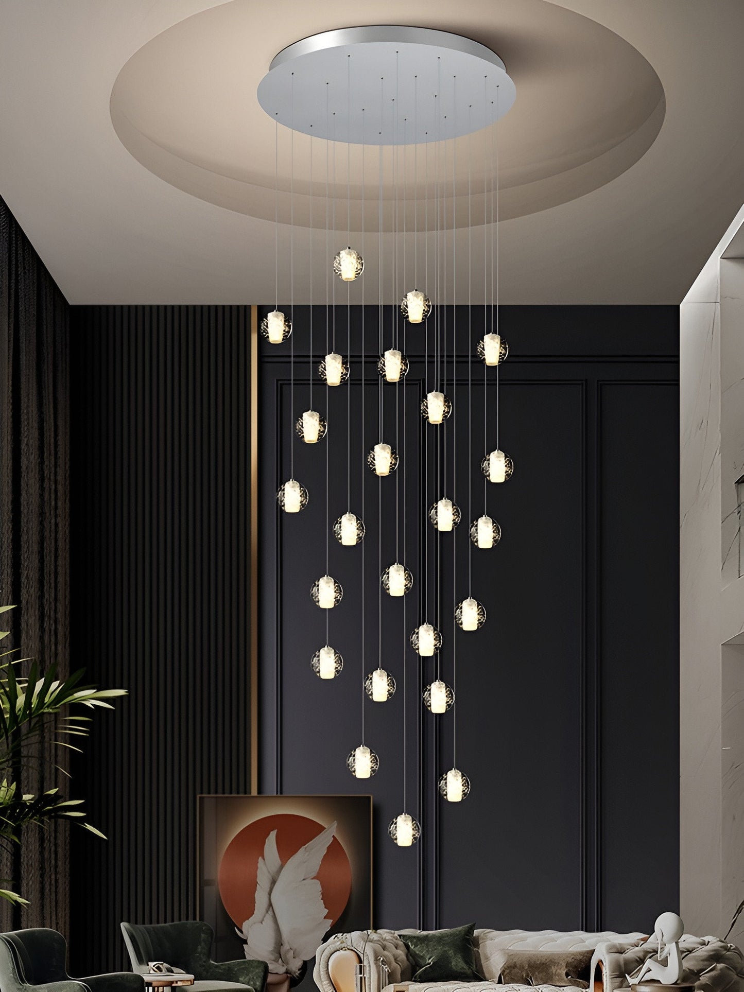 Lenno | Crystal Hanging Light Fixture, 30 LightsBy Miron Demid LLC