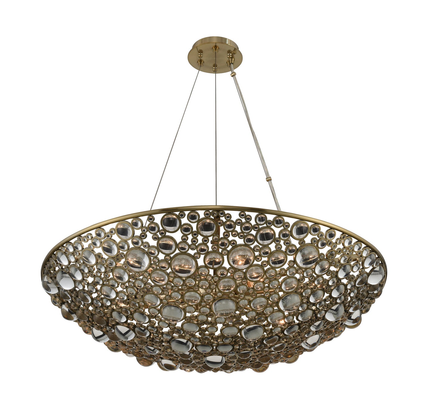 Ciottolo 32x8" 12-Light Modern Large Pendants by AllegriBy Allegri Crystal by Kalco Lighting