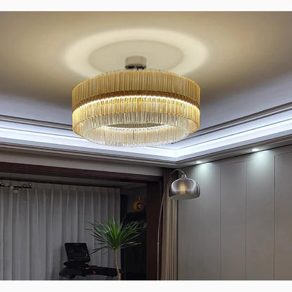 Cagnano Varano | Elegant Large Luxury Gold Crystal Chandelier, Gold, Dia120, Cool Light DimmableBy Miron Demid LLC