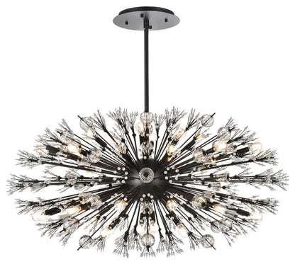 Elegant 2500D48BK Vera 48" Crystal Starburst Oval Pendant, BlackBy Elegant Furniture & Lighting