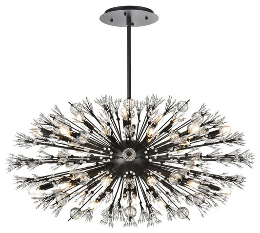 Elegant 2500D48BK Vera 48" Crystal Starburst Oval Pendant, BlackBy Elegant Furniture & Lighting