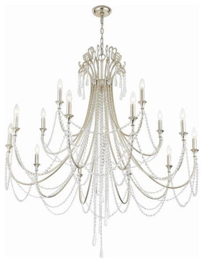 Crystorama arc-1919-sa-cl-mwp-xb-5524-BN Arcadia  15-Light 2-Tier ChandelierBy Crystorama Lighting