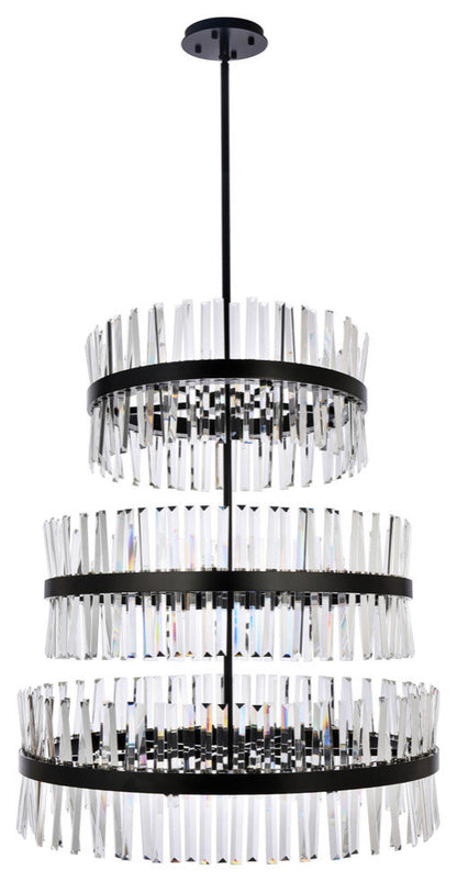 Elegant Lighting 36" 3 Tiers Crystal Round Chandelier LightBy Elegant Furniture & Lighting