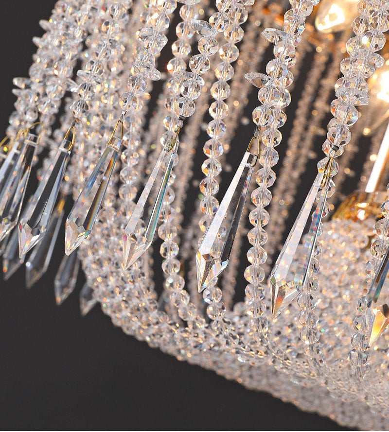 Modern loft crystal chandelier for living room, staircase, foyer., 33.5''By Miron Demid LLC