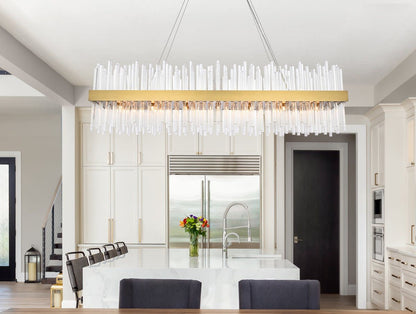 Elegant Lighting 3000G48 Dallas 28 Light 48"W Crystal Linear - ChromeBy Elegant Furniture & Lighting
