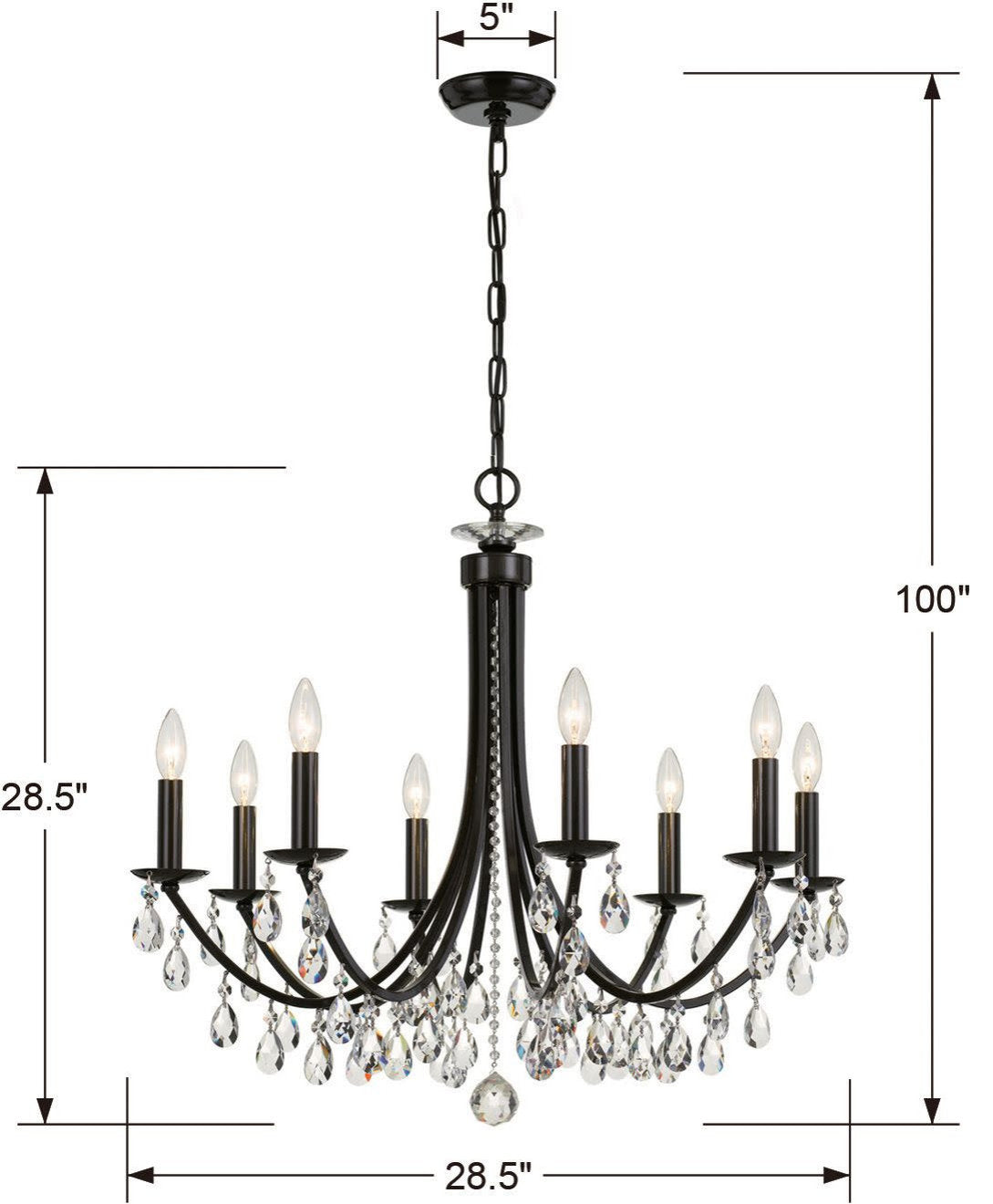 Crystorama Lighting Group 8828-CL-S Bridgehampton 8 Light 28"W - Antique GoldBy Crystorama Lighting