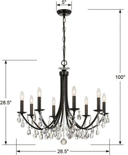 Crystorama Lighting Group 8828-CL-S Bridgehampton 8 Light 28"W - Antique GoldBy Crystorama Lighting