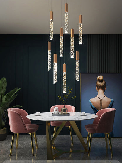 Riomaggiore | Long Staircase Crystal Chandelier, 16 LightsBy Miron Demid LLC