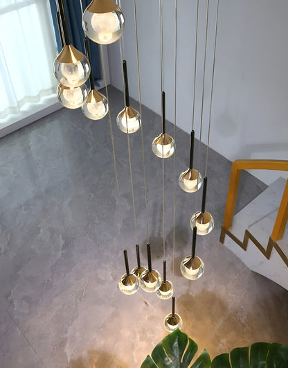 Peillon | Gold Crystal Raindrop Glass Ball Chandelier, 48 Heads, Warm LightBy Miron Demid LLC