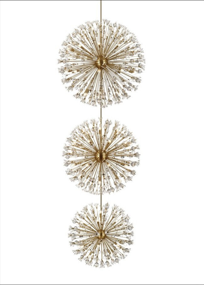 Elegant Lighting 2500G50L3 Vera 90 Light 50"W Crystal Sputnik - BlackBy Elegant Furniture & Lighting